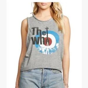 Chaser Revolve The Who Band Gray Graphic Tank Top XS NWT